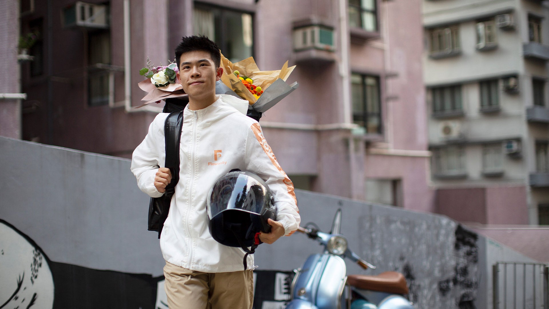 hk courier for flowers