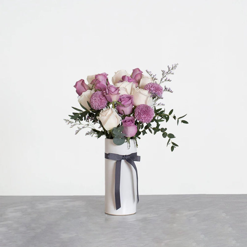 Mauve Flowers and Vase